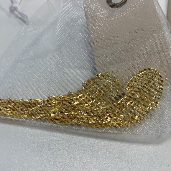 Anthropologie gold tassel statement earrings NWT - Picture 6 of 6
